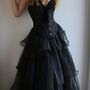 Victorian Black Wedding Dresses Sweetheart Lace Up Bridal Gowns,295-1