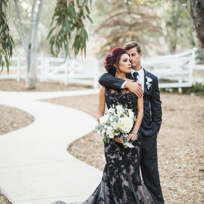 Vintage black mermaid tulle wedding dresses sheer crew neck appliques bridal gowns,297 - Thumbnail 5