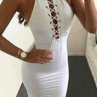 Round Neck Fashion Sleeveless Dress - Thumbnail 1