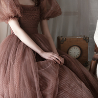 Cute tulle A line prom dress cute evening dress - Thumbnail 2