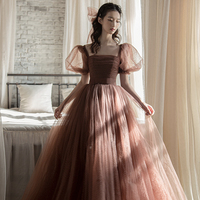 Cute tulle A line prom dress cute evening dress - Thumbnail 7