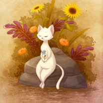 Flower Cat Card