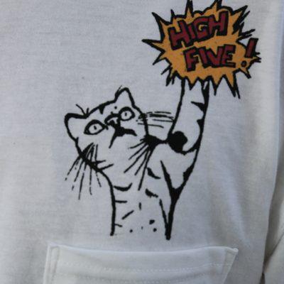 Mens momokitty high five pocket tee