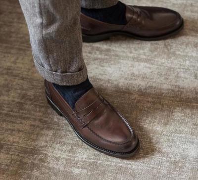 New Chocolate Brown Leather Handmade Moccasin Mens Shoes