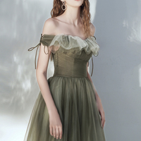 Cute tulle long A line prom dress evening dress - Thumbnail 4