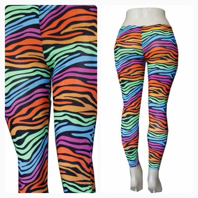 Multicolored zebra leggings