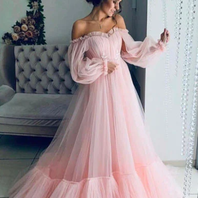 Sweep train strapless tulle a-line/princess prom dresses,cheap prom dress,tulle party dress,320 - Thumbnail 3