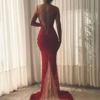 Lace Sleeveless With Trumpet/Mermaid Modern Prom Dresses,322 - Thumbnail 1