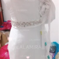 Trumpet/Mermaid Sweetheart Chapel Train Tulle Wedding Dresses,340 - Thumbnail 2