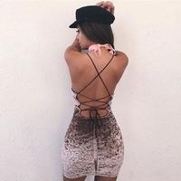 Strap Backless Summer One Piece Dress - Thumbnail 2