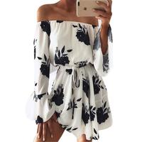 Print Sexy Backless Dress - Thumbnail 1