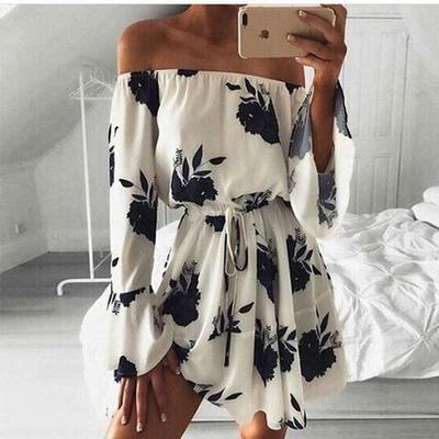 Print Sexy Backless Dress