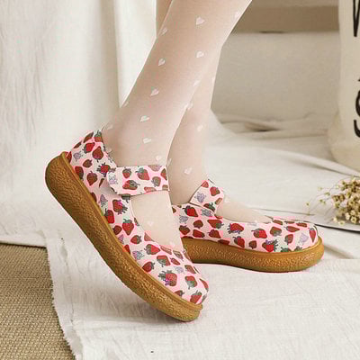 Strawberry velcro shoes