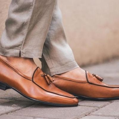 Genuine leather loafer slips men 2021 tassels shoes