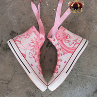 New Sailor Moon hand-painted high-top sneakers - Thumbnail 6