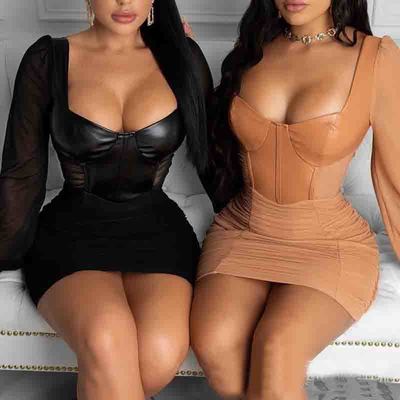 Chiffon fashion long sleeve dress - Thumbnail 4