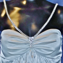 White Bubble Dress w/Crystal Accent Straps, sz SM