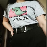 Cute Vintage Dinosaur Print Cartoon Short Sleeve Shirt T-shirt Tee Punk Funny Sweet Summer Casual E-Girl Kawaii Korean Japanese Harajuku Streetwear - Thumbnail 9