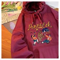 Cute Vintage Retro Camping Print Oversize Loose Hoodie Sweater Sweatshirt Pullover Jumper Casual E-Girl Kawaii Korean Japanese Harajuku Streetwear - Thumbnail 8