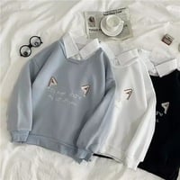 Cute Cat Kitten Print Polo Collar 2 Pcs Sweatshirt Sweater Pullover Jumper Long Sleeve Shirt Casual E-Girl Kawaii Korean Japanese Harajuku Streetwear - Thumbnail 1