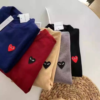 Cute heart embroidery turtleneck knit pullover sweater sweatshirt pullover long sleeve shirt  casual e-girl kawaii korean japanese harajuku streetwear - Thumbnail 4