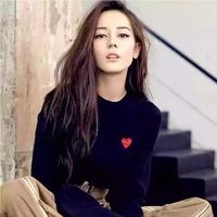 Cute Heart Embroidery Turtleneck Knit Pullover Sweater Sweatshirt Pullover Long Sleeve Shirt  Casual E-Girl Kawaii Korean Japanese Harajuku Streetwear - Thumbnail 1