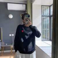 Cute Heart Embroidery Turtleneck Knit Pullover Sweater Sweatshirt Pullover Long Sleeve Shirt  Casual E-Girl Kawaii Korean Japanese Harajuku Streetwear - Thumbnail 4