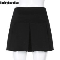 Cute Goth Dark Grunge Punk Pleated High Waisted Rivet Patchwork Mini Skirt Bottoms E-Girl Kawaii Korean Japanese Harajuku Streetwear - Thumbnail 6