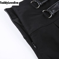 Cute Goth Dark Grunge Punk Pleated High Waisted Rivet Patchwork Mini Skirt Bottoms E-Girl Kawaii Korean Japanese Harajuku Streetwear - Thumbnail 8