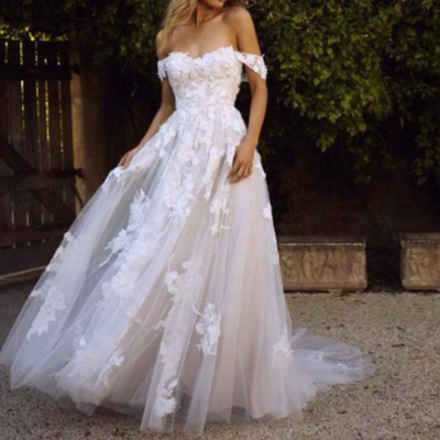 Off the shoulder lace appliques women evening dress floor length women party dress,388 - Thumbnail 3