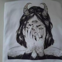 Cute Scary Horror Anime Girl Devil Horn Goth Loose Short Sleeve Short T-shirt Tee Top Summer Casual E-Girl Kawaii Korean Japanese Harajuku Streetwear - Thumbnail 4