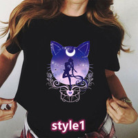New Sailor Moon Luna Cat T-shirt - Thumbnail 1
