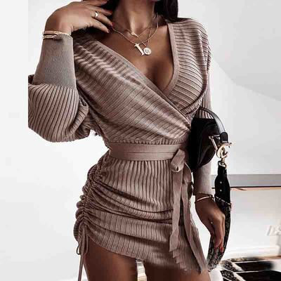 Long Sleeve Women's Hanging Stripe Dress