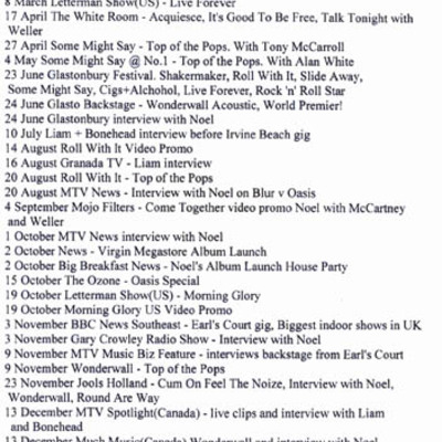 Oasis 10years of mad for it 1995 2dvd