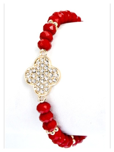 Clover Beaded Stretch Bracelet