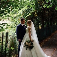 Simple Satin Wedding Dresses A-Line Bridal Dress With Pockets - Thumbnail 1