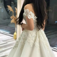 Princess Lace Appliques Ball Gown Wedding Dress Off the Shoulder Bridal Gowns  - Thumbnail 3