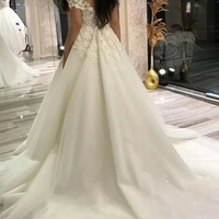 Princess Lace Appliques Ball Gown Wedding Dress Off the Shoulder Bridal Gowns  - Thumbnail 6