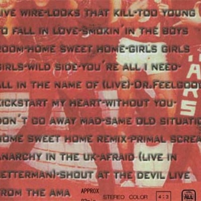 Motley crue video collection vol.1 dvd