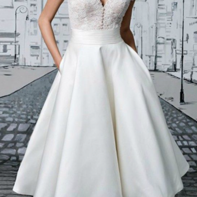 Vintage wedding dresses,bridal party dresses,tea length wedding dresses,935