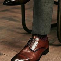 Elegant Dark Brown Cap Toe Lace Up Shoes For Men  - Thumbnail 1