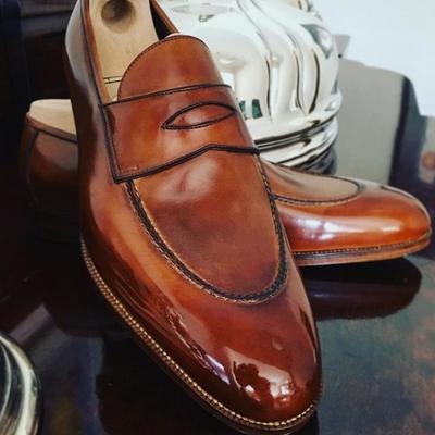 New handmade penny loafer brown shoes for men