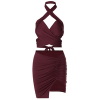 Ladies Vest Sleeveless Bow Two-piece Set - Thumbnail 2