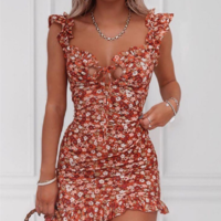 Irregular Sling Sleeveless Dress - Thumbnail 1