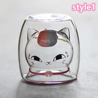 Creative Japanese style cat double cup cartoon cute cat cup milk cup water cup - Thumbnail 1