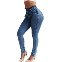Slim Women'S Stretch High Waist Denim Pants - Thumbnail 1