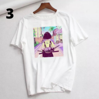 Anime Girl Goth Punk Horror Cartoon Print Loose Short Sleeve Short T-shirt Tee Top Summer Casual E-Girl Kawaii Korean Japanese Harajuku Streetwear - Thumbnail 4