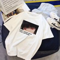 Cute Anime Girl Punk Print Cartoon Loose Oversized Short Sleeve Short T-shirt Tee Top Summer Casual E-Girl Kawaii Korean Japanese Harajuku Streetwear - Thumbnail 1