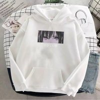 Cute Anime Girl Sad Eyes Hoodie Loose Long Sleeve Sweatshirt Sweater Pullover Jumper  Casual E-Girl Kawaii Korean Japanese Harajuku Streetwear - Thumbnail 2