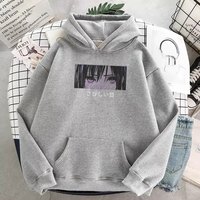 Cute Anime Girl Sad Eyes Hoodie Loose Long Sleeve Sweatshirt Sweater Pullover Jumper  Casual E-Girl Kawaii Korean Japanese Harajuku Streetwear - Thumbnail 5